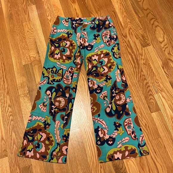 NWT Free People Tessa Tapered Trousers - Retro Floral Size 2 - Picture 4 of 16